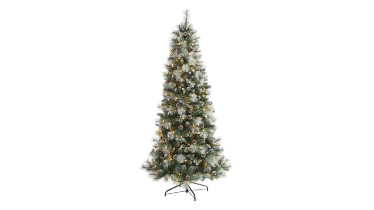 7’ Frosted Tip British Columbia Mountain Pine Artificial Christmas Tree with 400 Clear Lights, Pine Cones and 882 Bendable Branches | Rental 7’ Frosted Tip British Columbia Mountain Pine Artificial Christmas Tree with 400 Clear Lights, Pine Cones and 882 Bendable Branches | Rental