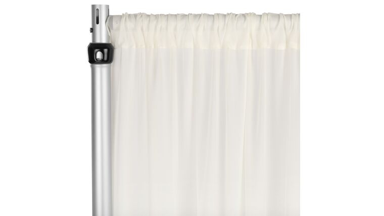 Chiffon Curtain Drape 8ft H x 58″ W Panel – Ivory | Rental