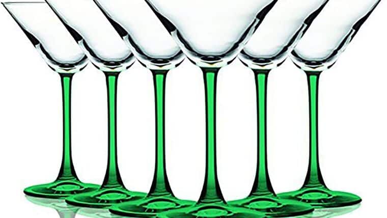 Martini Glass – Emerald Green Accent Stem 10 oz Martini/Cocktail Wine Glasses – Set of 6 by TableTop King – Additional Vibrant Colors Available | Rental Martini Glass – Emerald Green Accent Stem 10 oz Martini/Cocktail Wine Glasses – Set of 6 by TableTop King – Additional Vibrant Colors Available | Rental