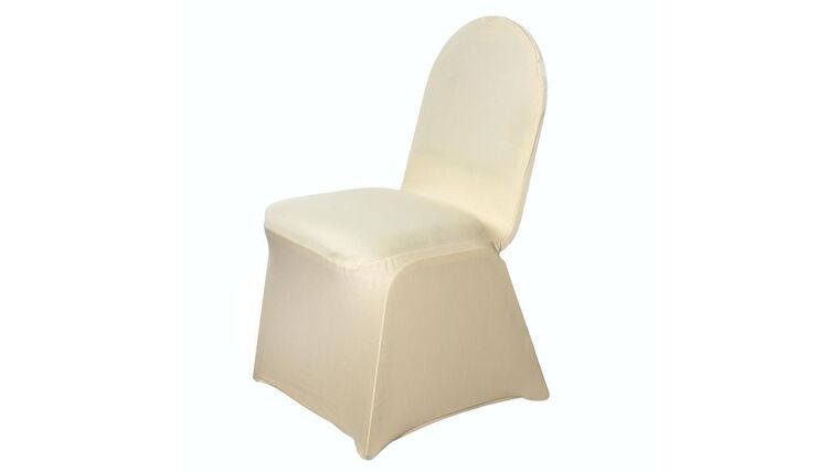 Spandex Banquet Chair Cover – Champagne | Rental Spandex Banquet Chair Cover – Champagne | Rental