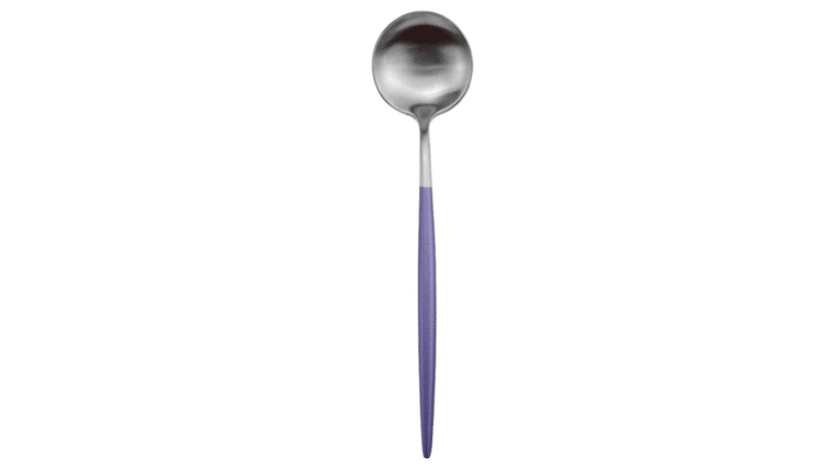 Modern Purple/Silver Soup Spoon | Rental Modern Purple/Silver Soup Spoon | Rental