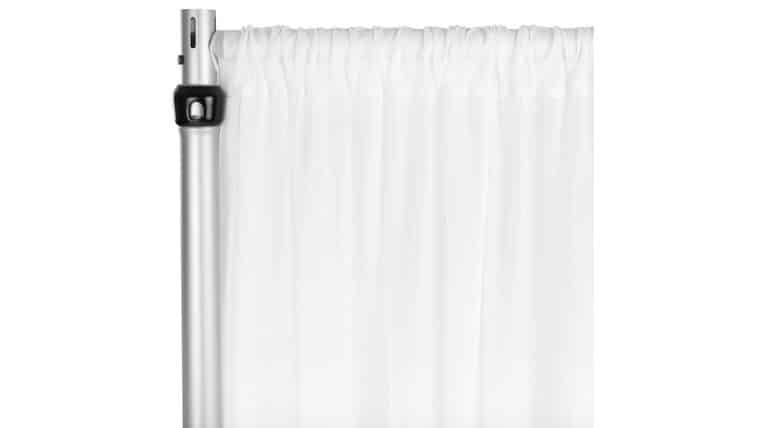 Chiffon Curtain Drape 10ft H x 58″ W Panel – White | Rental