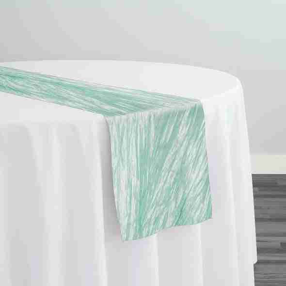Accordion Taffeta Table Runner in Mint | Rental Accordion Taffeta Table Runner in Mint | Rental