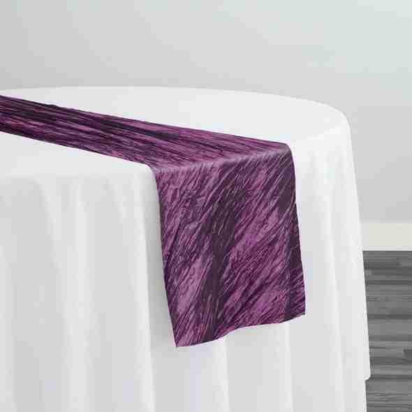 Accordion Taffeta Table Runner in Plum | Rental Accordion Taffeta Table Runner in Plum | Rental