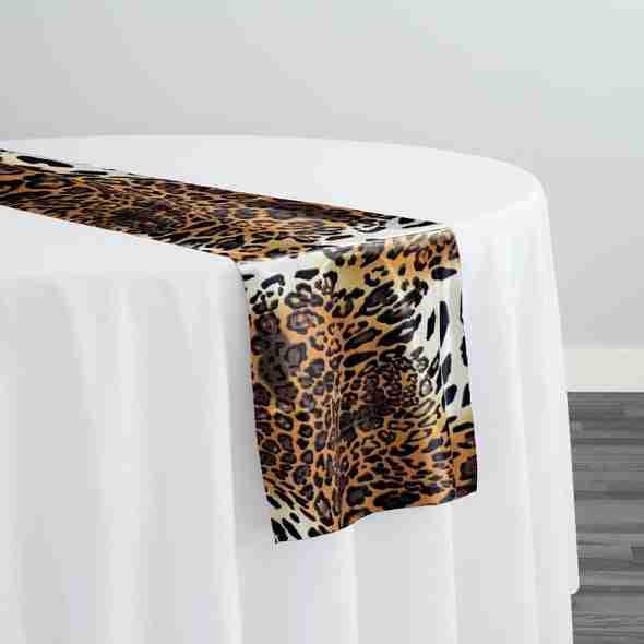Animal Print Table Runner in Leopard | Rental