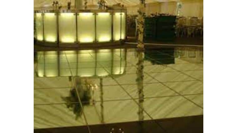 3′ x 3′ Gold Mirror Dance Floor Piece – Vinyl Print – Color Change | Rental