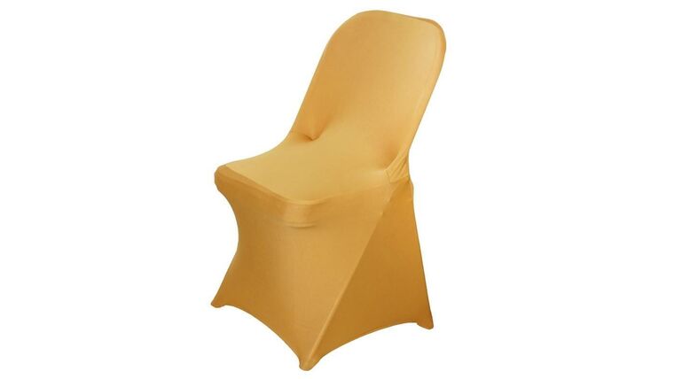Spandex Folding Chair Cover – Gold | Rental