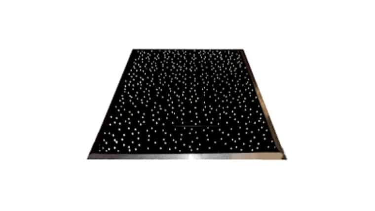 4’x4′ Gloss Black LED Star Vinyl Dance Floor Piece | Rental