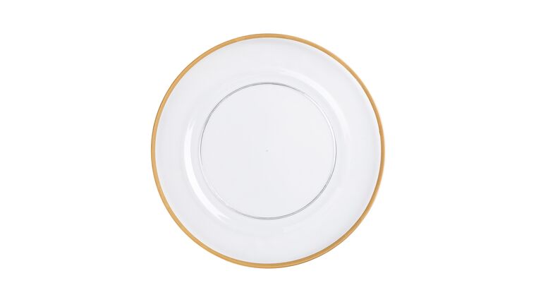 Alpine Acrylic Charger Plate – Clear/Gold | Rental