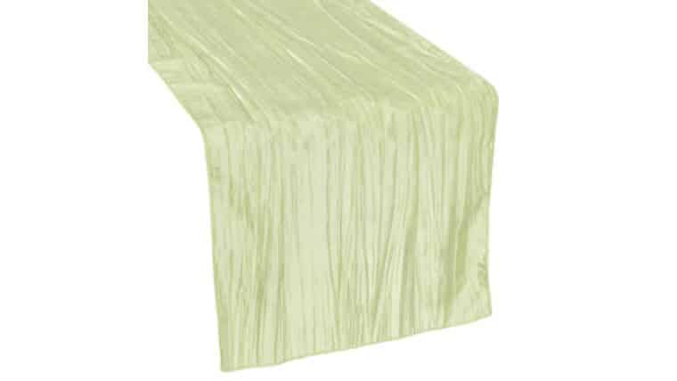 Accordion Crinkle Taffeta Table Runner – Sage Green | Rental Accordion Crinkle Taffeta Table Runner – Sage Green | Rental