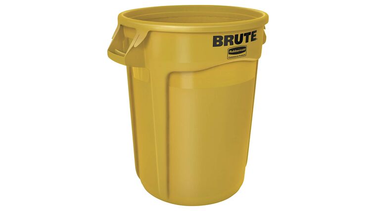32 Gallon Yellow Plastic Recycle Trash Can | Rental