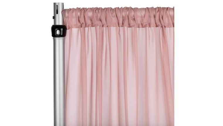 Chiffon Curtain Drape 10ft H x 58″ W Panel – Dusty Rose/Mauve | Rental