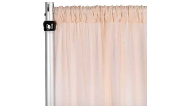 Chiffon Curtain Drape 10ft H x 58″ W Panel – Blush/Rose Gold | Rental