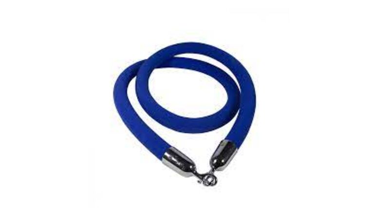 8′ x 2” Blue Velour Stanchion Rope w/Chrome Ends | Rental