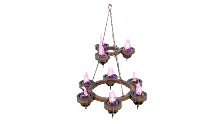 Flame Light Chandelier – Two Tiers (9 Lights) Prop | Rental