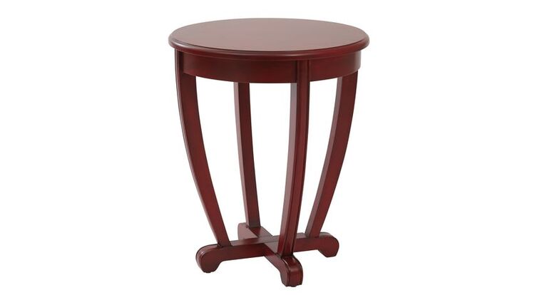 Side Table – Tifton Round Accent Table in Red Finish | Rental Side Table – Tifton Round Accent Table in Red Finish | Rental