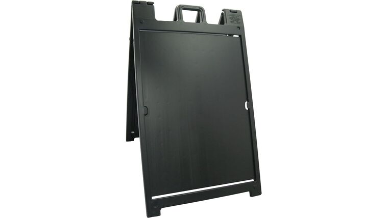Plasticade Signicade Deluxe A Frame Durable Folding Double Sided Portable Sidewalk Curb Sign Display with Quick-Change System, Black | Rental