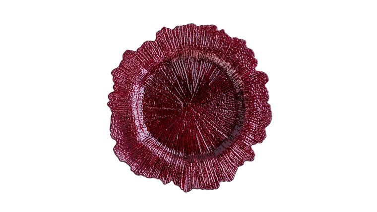 Reef Acrylic Charger Plate – Burgundy | Rental Reef Acrylic Charger Plate – Burgundy | Rental