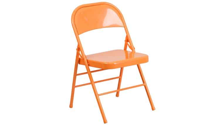 Metal Folding Chair – Orange Marmalade | Rental Metal Folding Chair – Orange Marmalade | Rental