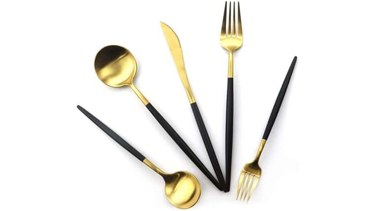 Modern Gold & Black Matte Butter Knife | Rental