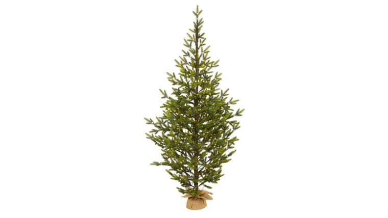 6’ Fraser Fir “Natural Look” Artificial Christmas Tree with 250 Clear LED Lights, a Burlap Base and 1243 Bendable Branches | Rental 6’ Fraser Fir “Natural Look” Artificial Christmas Tree with 250 Clear LED Lights, a Burlap Base and 1243 Bendable Branches | Rental
