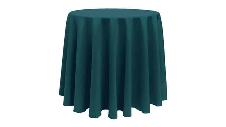Polyester | Teal | 60″ Round Tablecloth | Rental