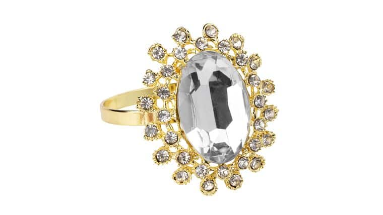 Royal Diamond Napkin Ring Holder – Gold | Rental Royal Diamond Napkin Ring Holder – Gold | Rental