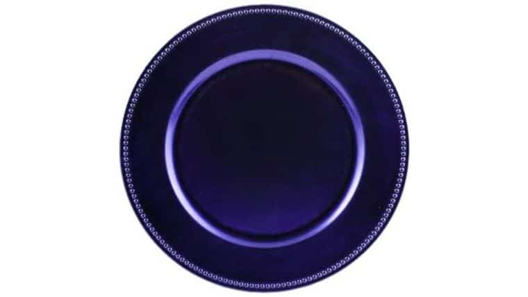 Beaded Acrylic Charger Plate – Royal Purple | Rental