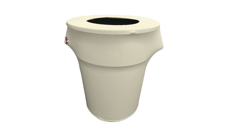 Spandex Trash Can Cover for 44 Gallon – Ivory | Rental