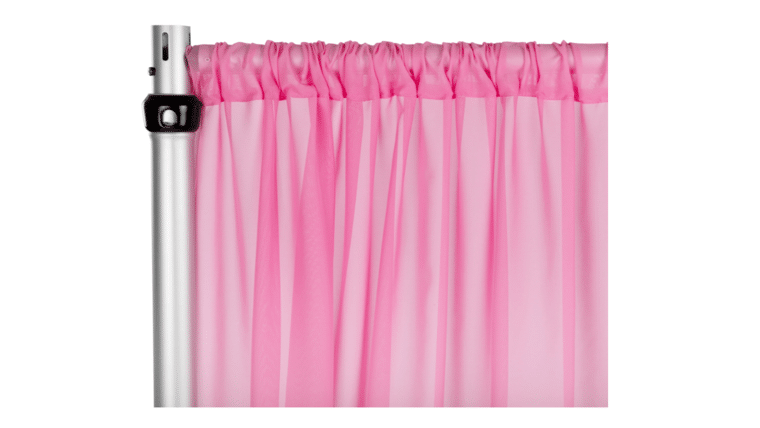 Chiffon Curtain Drape 10ft H x 58″ W Panel – Pink | Rental
