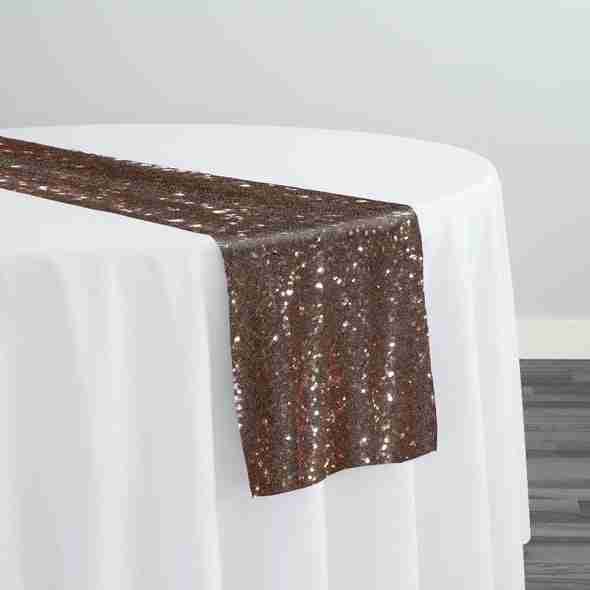 Glitz Sequins Table Runner in Rose Gold | Rental