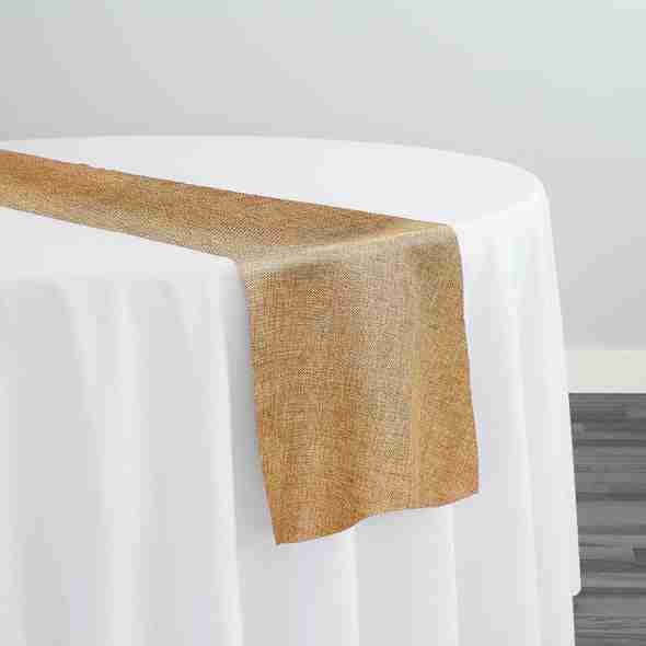 Imitation Burlap Table Runner in Honey | Rental