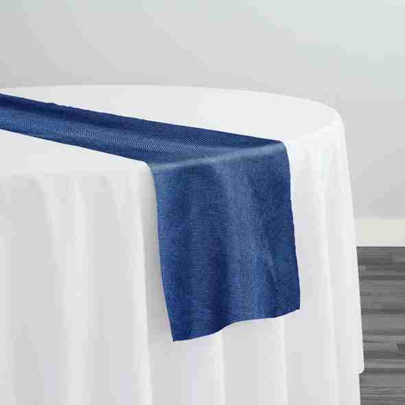 Imitation Burlap Table Runner in Navy | Rental