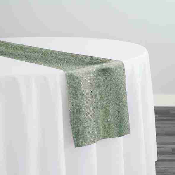 Imitation Burlap Table Runner in Sage | Rental