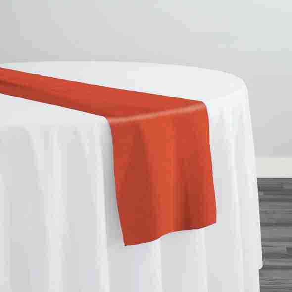 Premium Poly (Poplin) Table Runner in Rust 1352 | Rental Premium Poly (Poplin) Table Runner in Rust 1352 | Rental