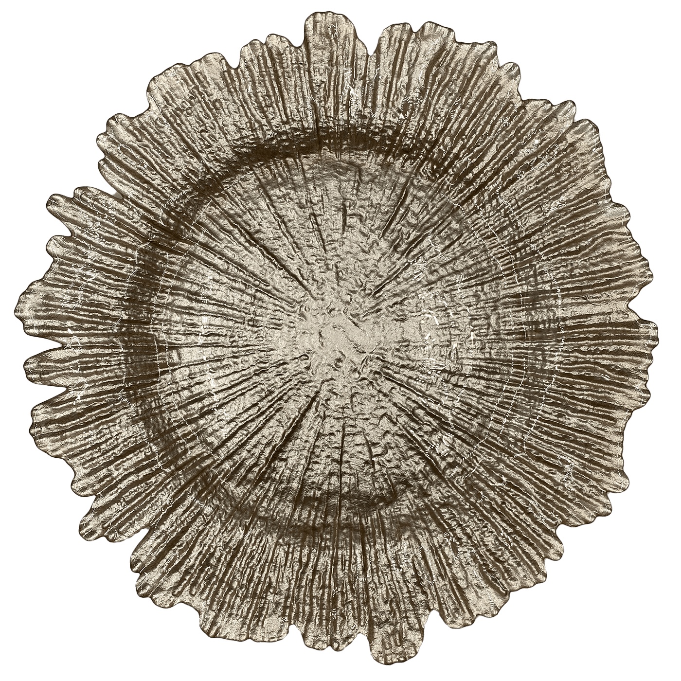 Reef – Glass Charger Plate in Champagne (Item # 0126) | Rental Reef – Glass Charger Plate in Champagne (Item # 0126) | Rental