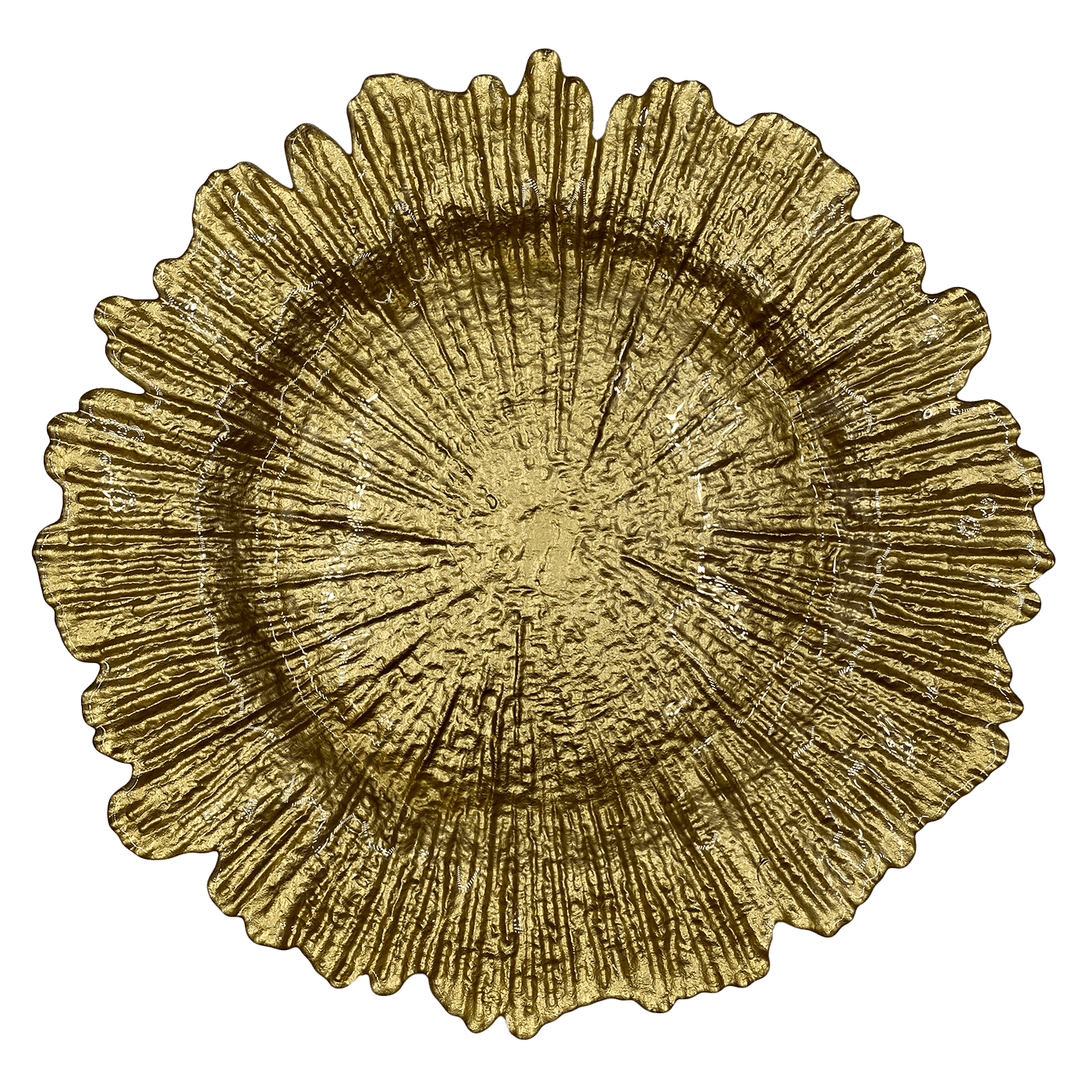 Reef – Glass Charger Plate in Gold (Item # 0126) | Rental Reef – Glass Charger Plate in Gold (Item # 0126) | Rental