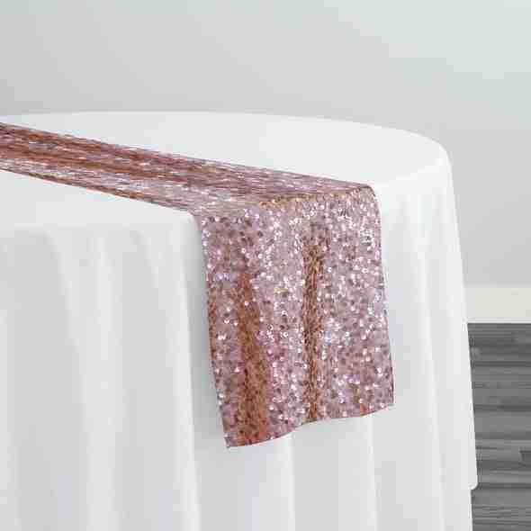 Taffeta Sequins Table Runner in Blush | Rental