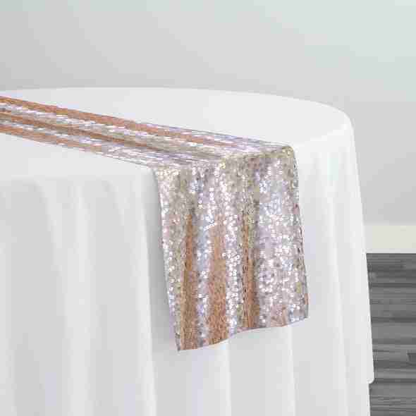 Taffeta Sequins Table Runner in Champagne | Rental
