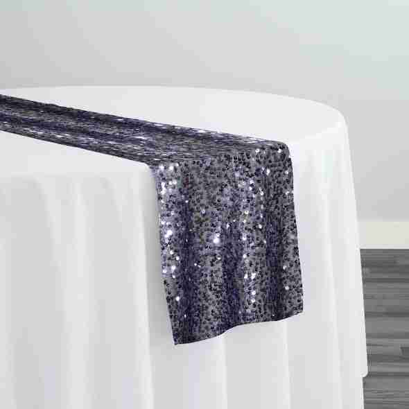 Taffeta Sequins Table Runner in Charcoal | Rental