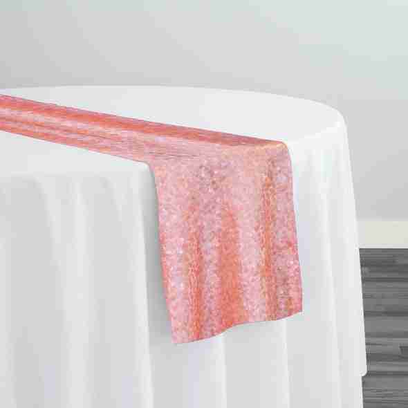 Taffeta Sequins Table Runner in Dusty Rose | Rental