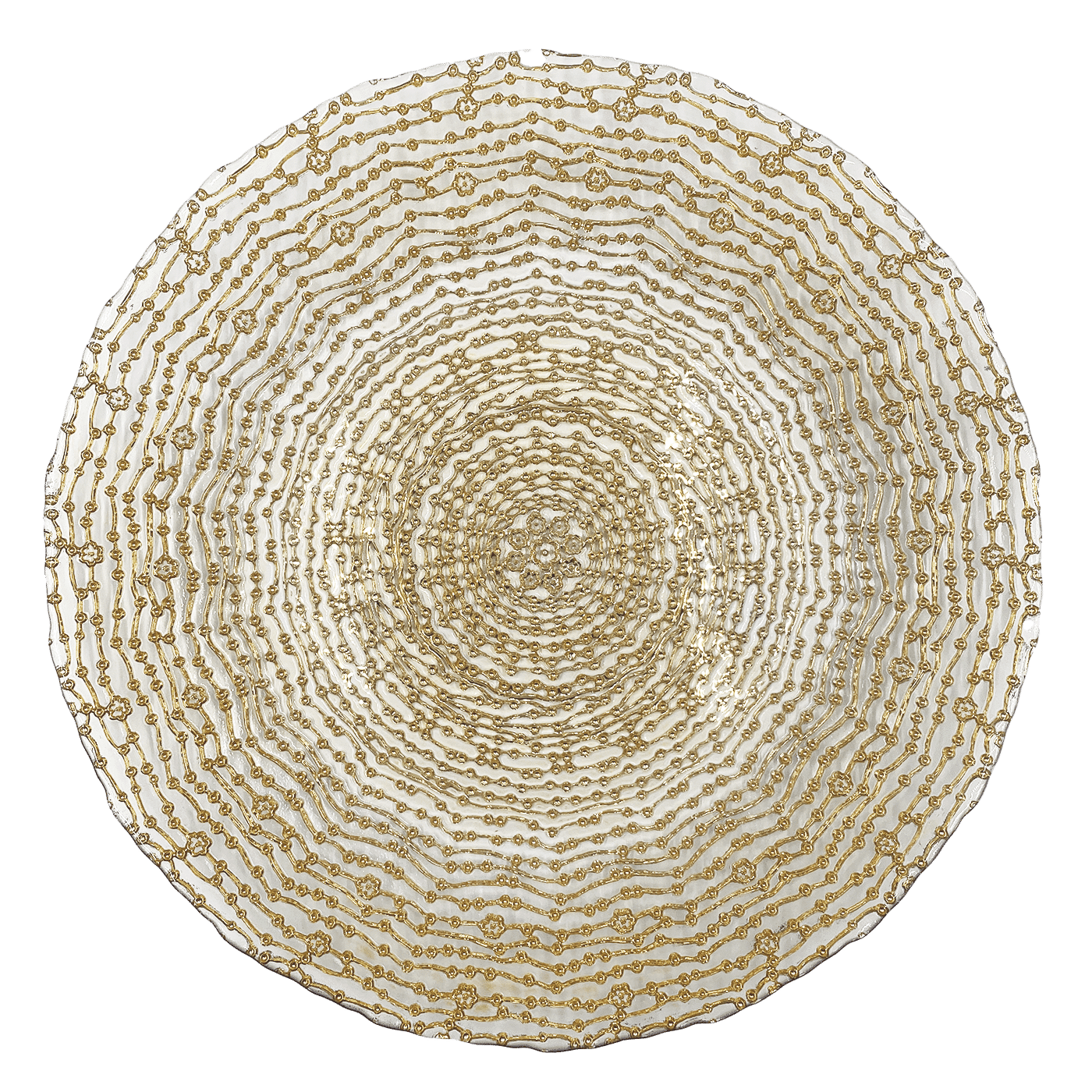Webbed – Glass Charger Plate in Gold (Item # 0291) | Rental Webbed – Glass Charger Plate in Gold (Item # 0291) | Rental