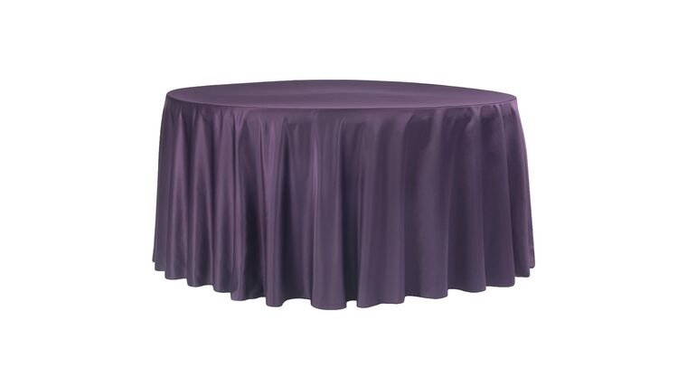 Lamour Satin 120″ Round Tablecloth – Eggplant/Plum | Rental Lamour Satin 120″ Round Tablecloth – Eggplant/Plum | Rental