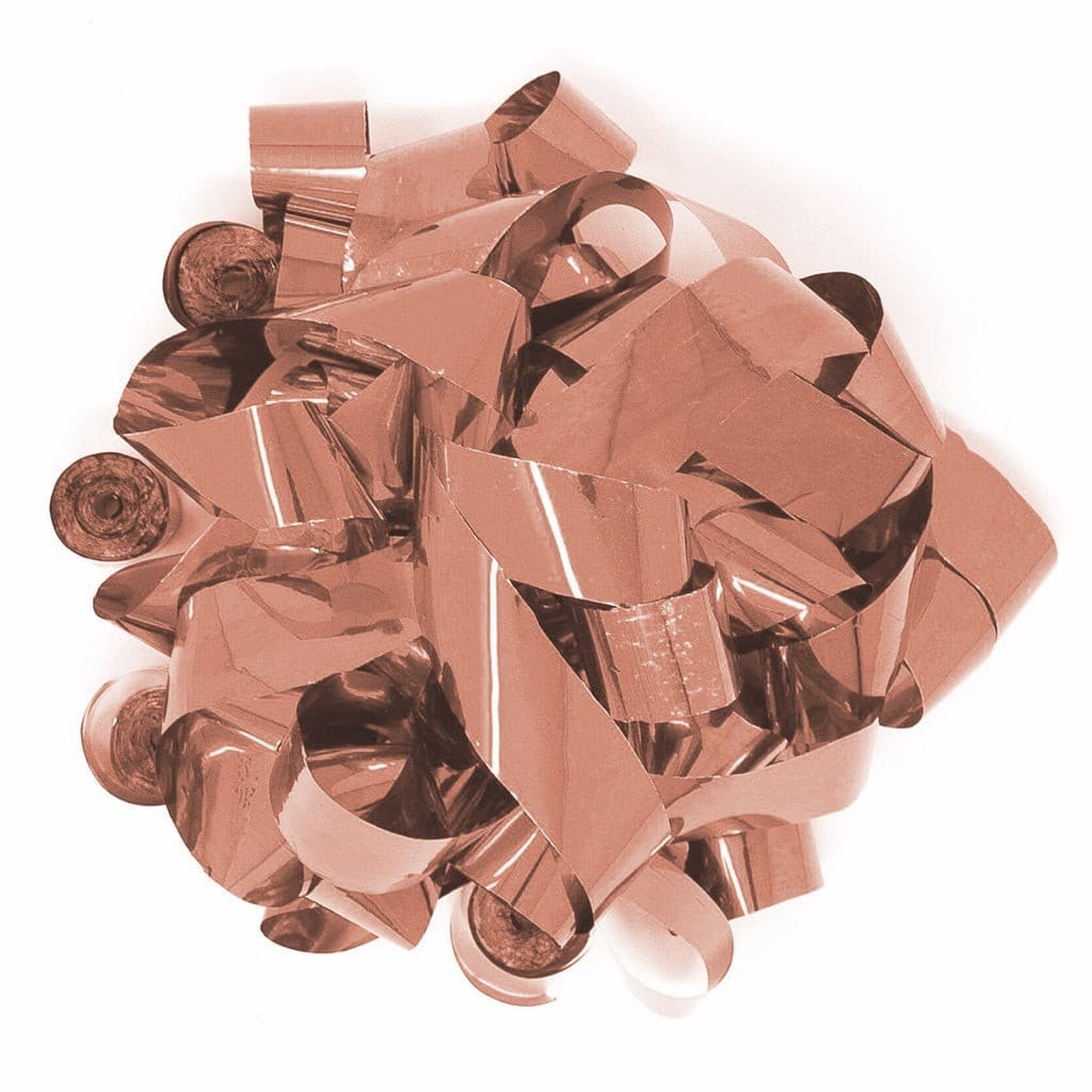 Rose Gold Metallic Foil Streamers – 20 Rolls (1″ x 30′) | Rental