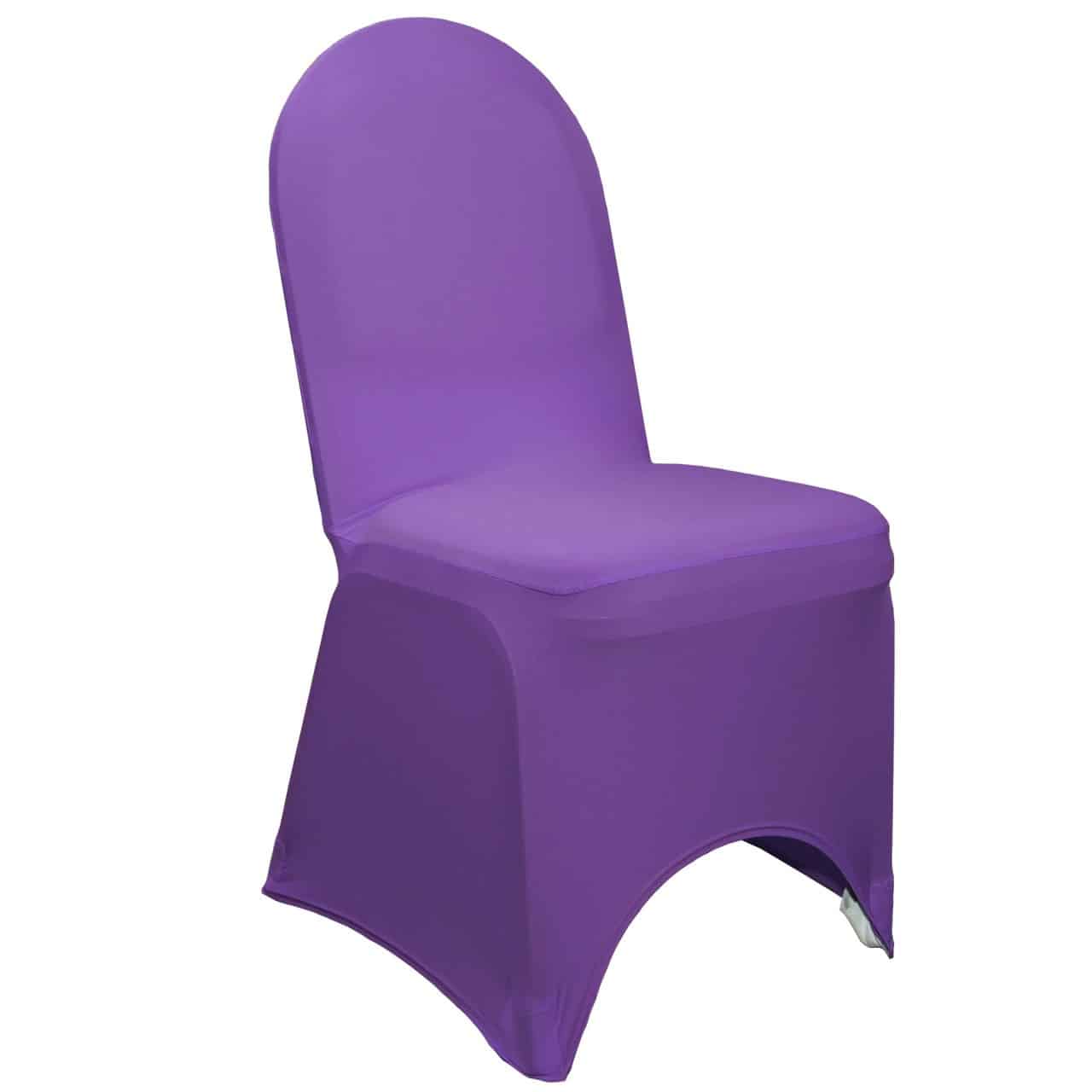 Stretch Spandex Banquet Chair Cover Purple | Rental Stretch Spandex Banquet Chair Cover Purple | Rental