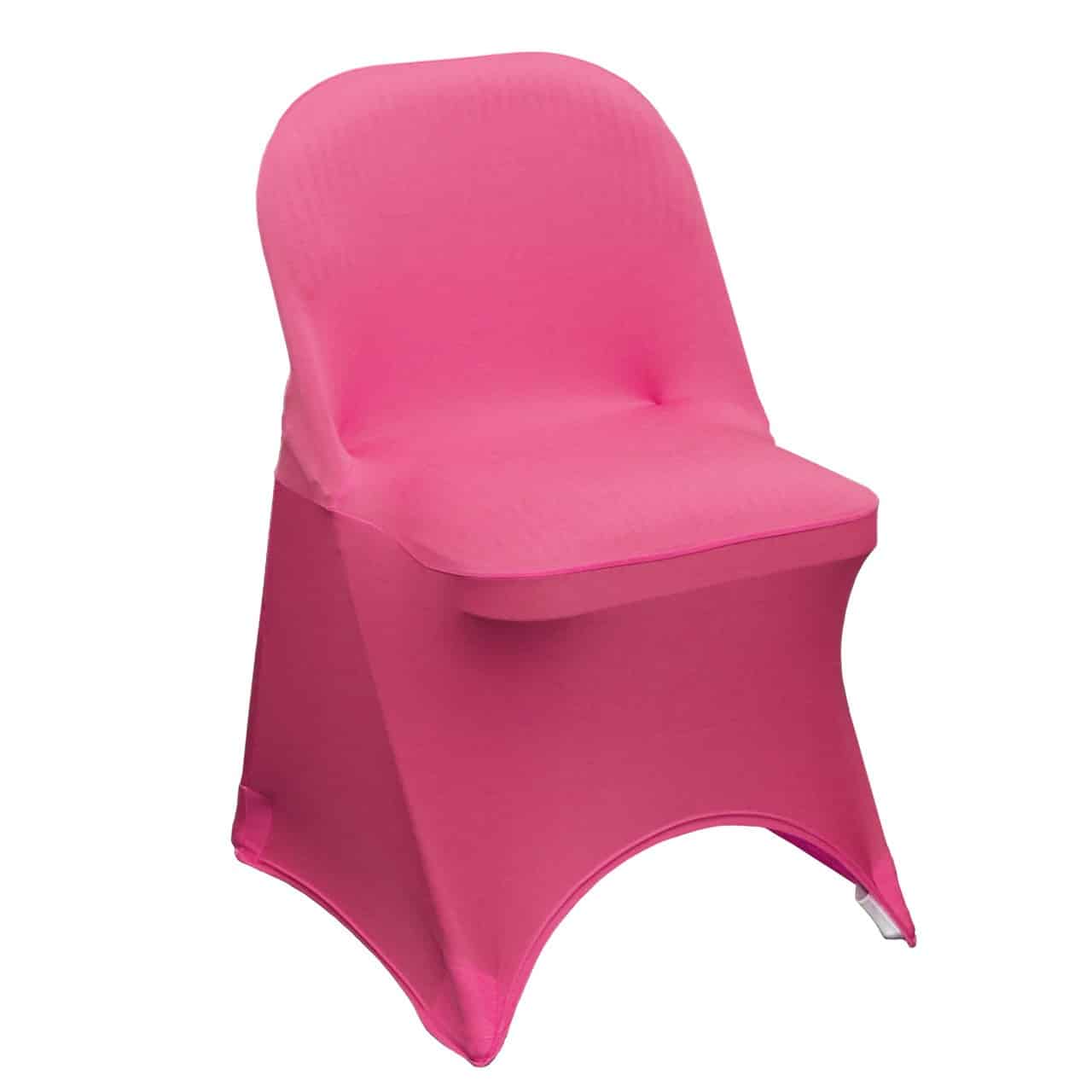 Stretch Spandex Folding Chair Cover Fuchsia | Rental Stretch Spandex Folding Chair Cover Fuchsia | Rental