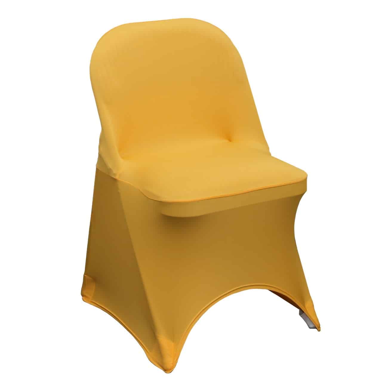 Stretch Spandex Folding Chair Cover Gold | Rental Stretch Spandex Folding Chair Cover Gold | Rental