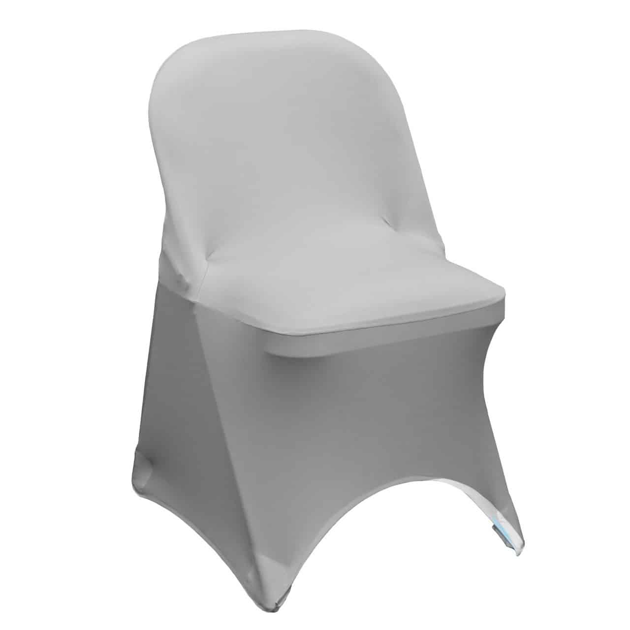 Stretch Spandex Folding Chair Cover Silver | Rental Stretch Spandex Folding Chair Cover Silver | Rental