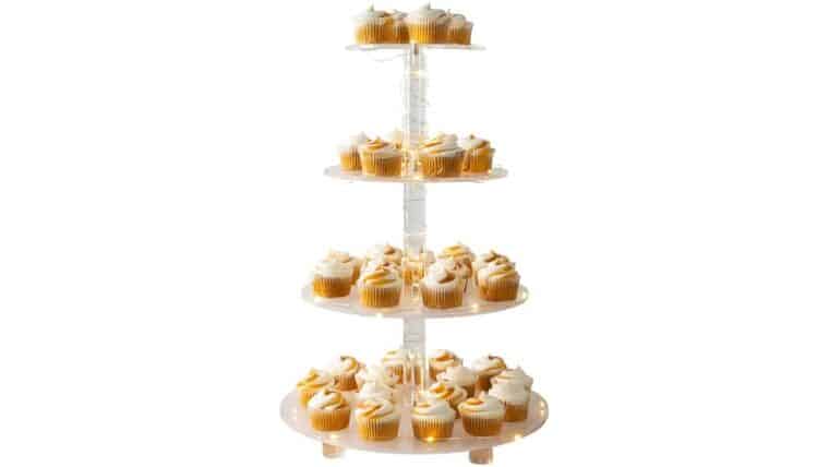 4-Tier Cupcake Stand – Round Acrylic Display Stand with LED Lights | Rental 4-Tier Cupcake Stand – Round Acrylic Display Stand with LED Lights | Rental