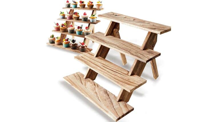 Wooden Cupcake Stand 4 Tier Wood Cupcake Stand | Brown | Rental